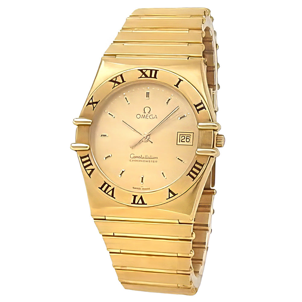 Omega Constellation 18k Yellow Gold Quartz Champagne Men's Watch 298.0018 |  Midtown Watch Inc