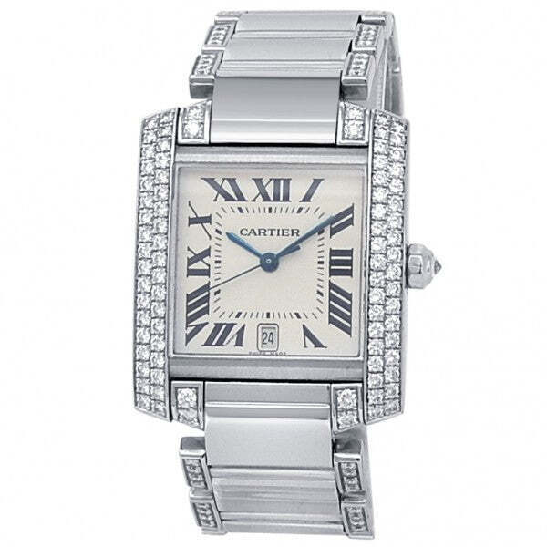 Reference 2366 Tank Française  A white gold and diamond-set