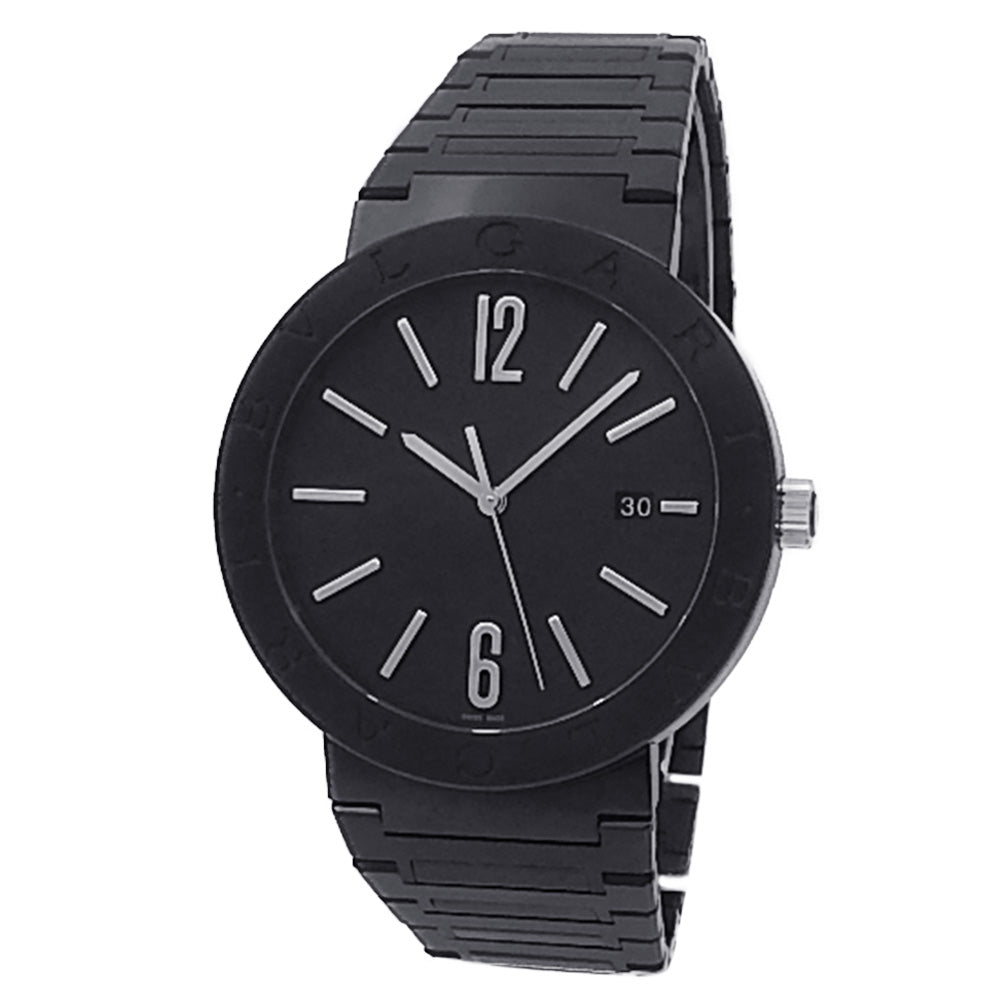 Bvlgari 腕時計 クォーツ シルバー/ブラック BVLGARI Ladies Quartz Vintage Black Silver Watch Leather